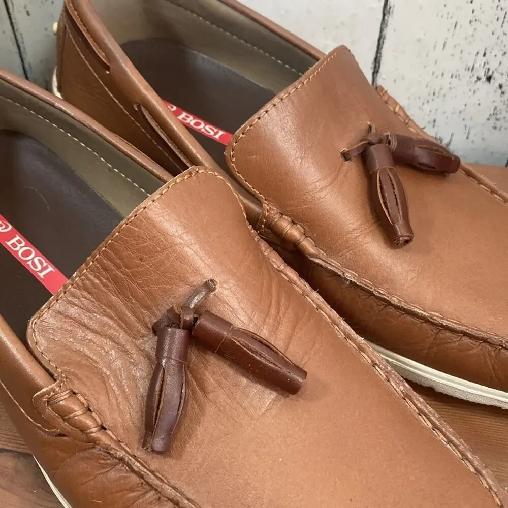 Bosi Men's Rogesi‎ Leather Loafers Moccasins Size 38
