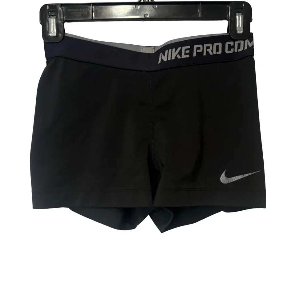 Nike Pro Combat Compression Shorts Women S Black‎ Dri-FIT Athletic Gym 3in