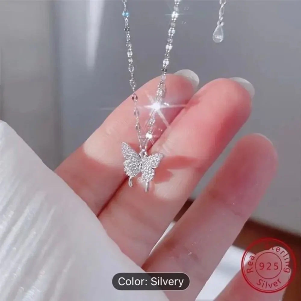 N/A butterfly necklace sterling