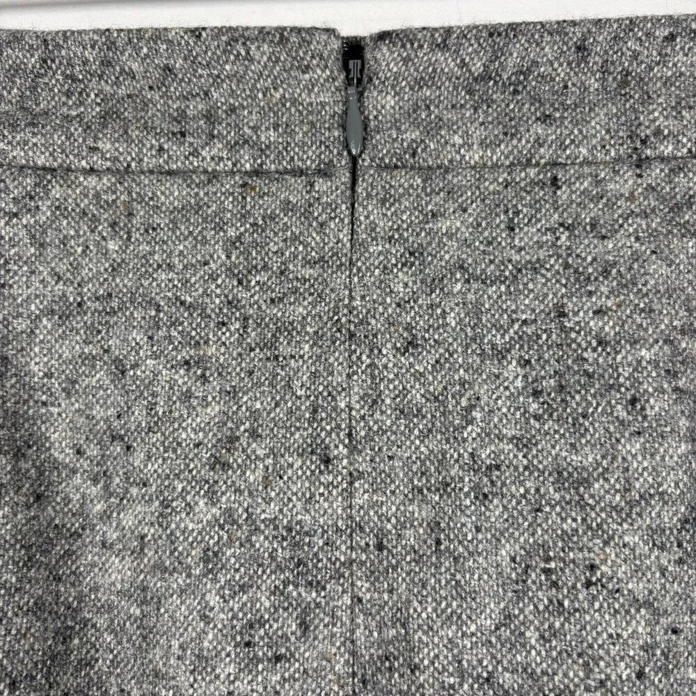 J. Crew Women's Tweed Pencil Skirt   Gray Wool Silk‎ Blend Knee Length Lined 6