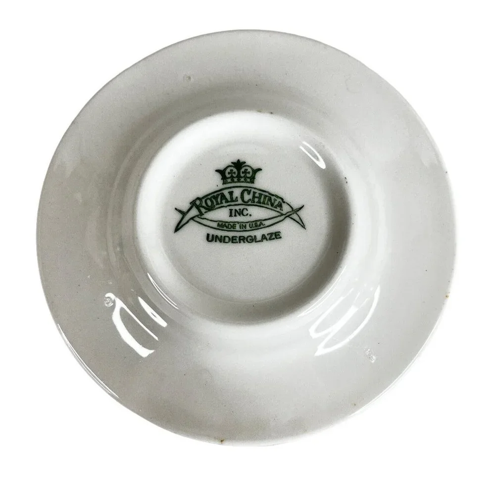 50th On The Lake Chicago‎ Ashtray Royal China Black White Nautical Souvenir USA