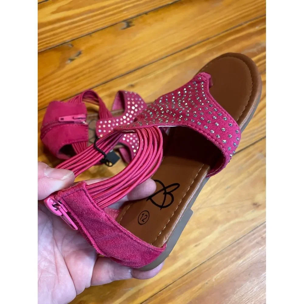 Bobbie Brooks Thonged‎ Rhinestone Sandals Size Youth 12