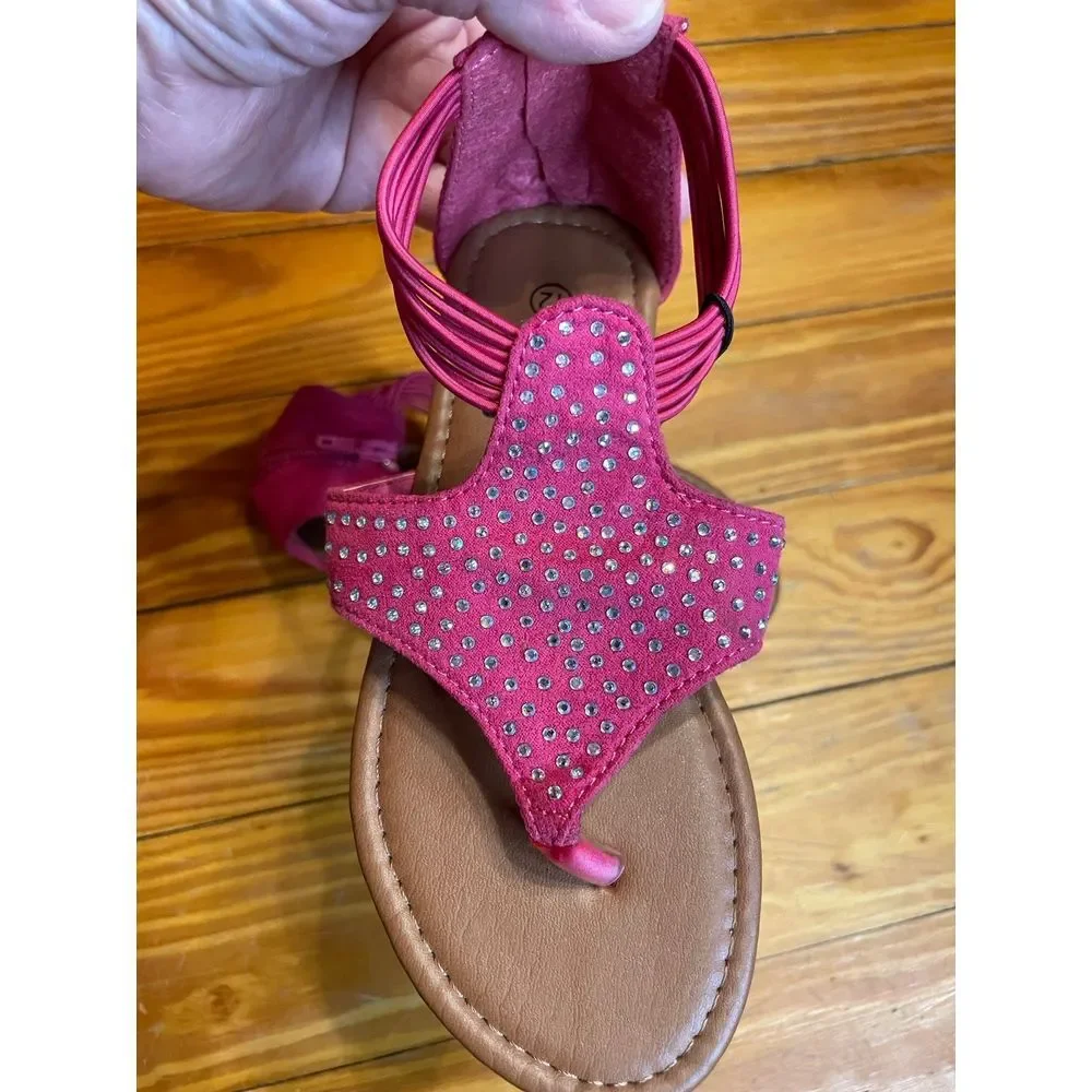 Bobbie Brooks Thonged‎ Rhinestone Sandals Size Youth 12