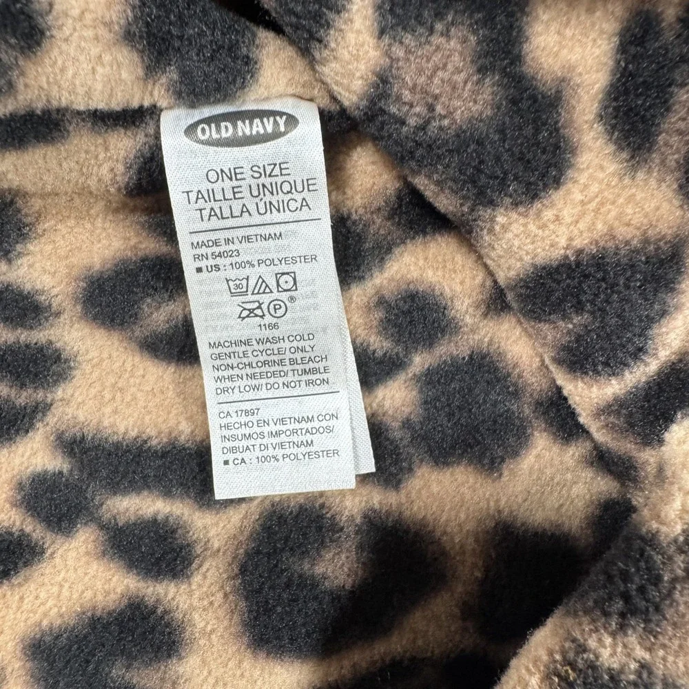 Old Navy Leopard Print Performance Fleece Funnel Scarf Neck Warmer Snood Gaiter