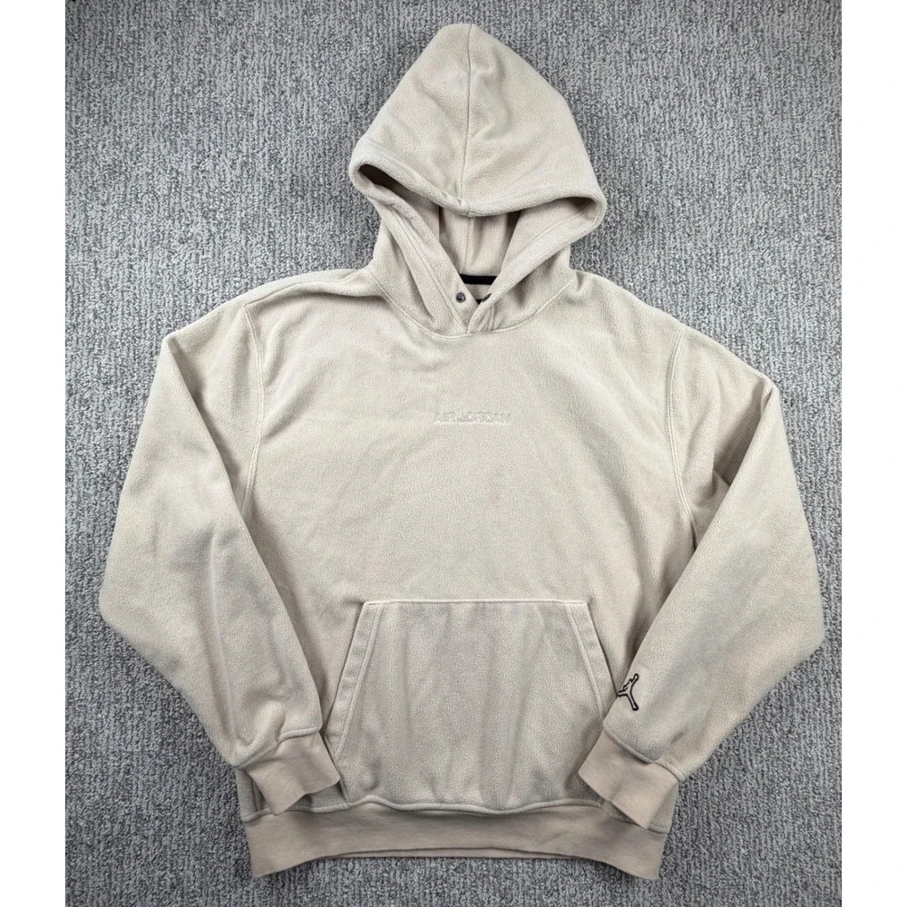 Jordan Fleece Hoodie Mens Small Beige Tan‎ Air Jordan Pullover Sweatshirt