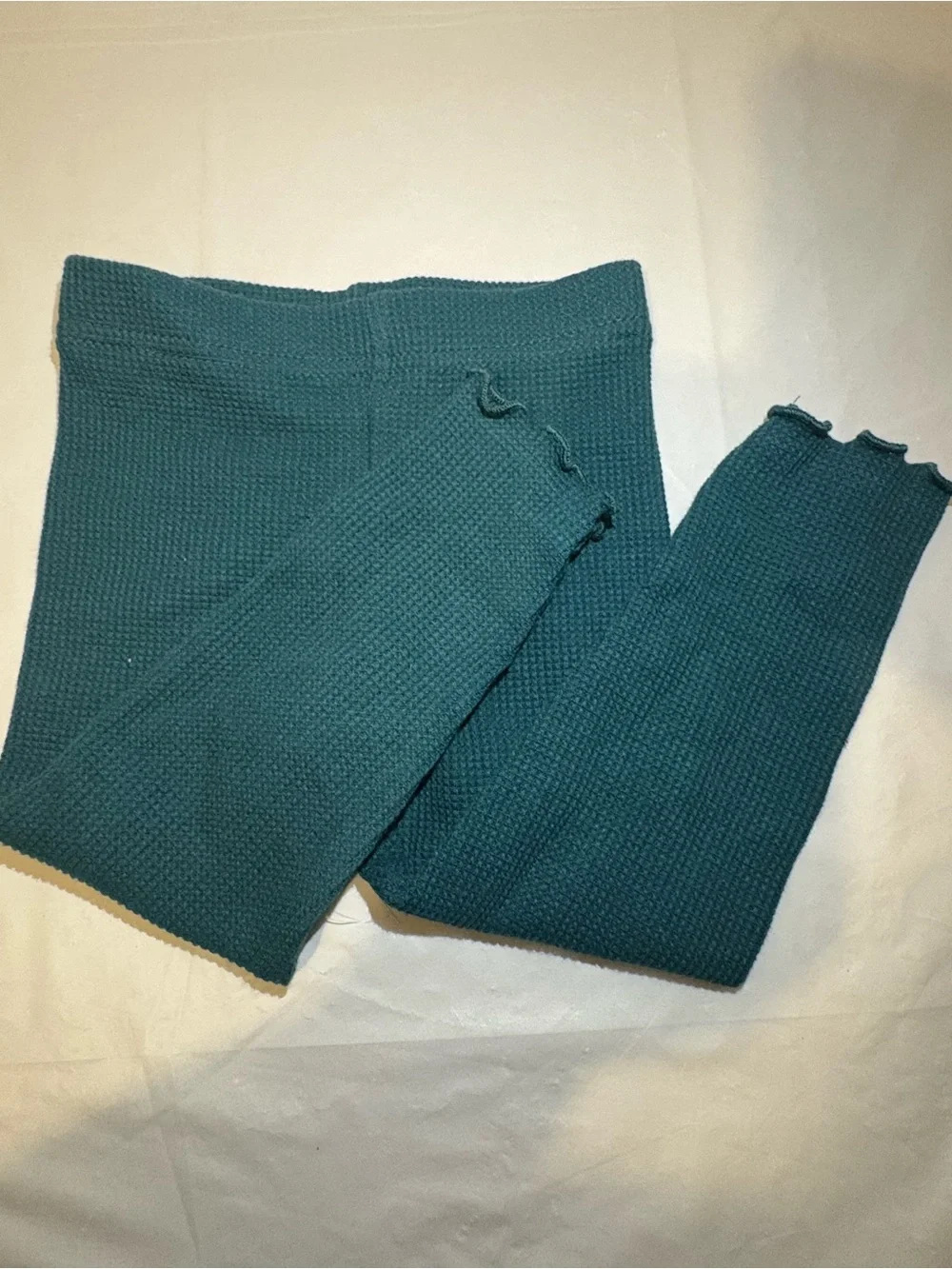 Kids Floral Mint & Dark Green Matching Set - Long Sleeve Top and Leggings