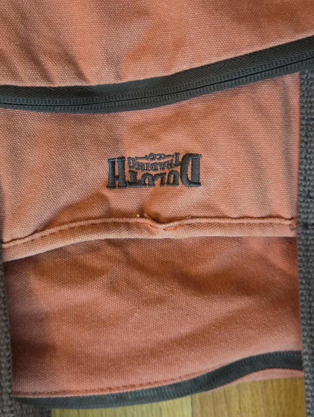 Duluth Trading Co Salmon Pinkl Canvas Tote‎ with Brown Straps