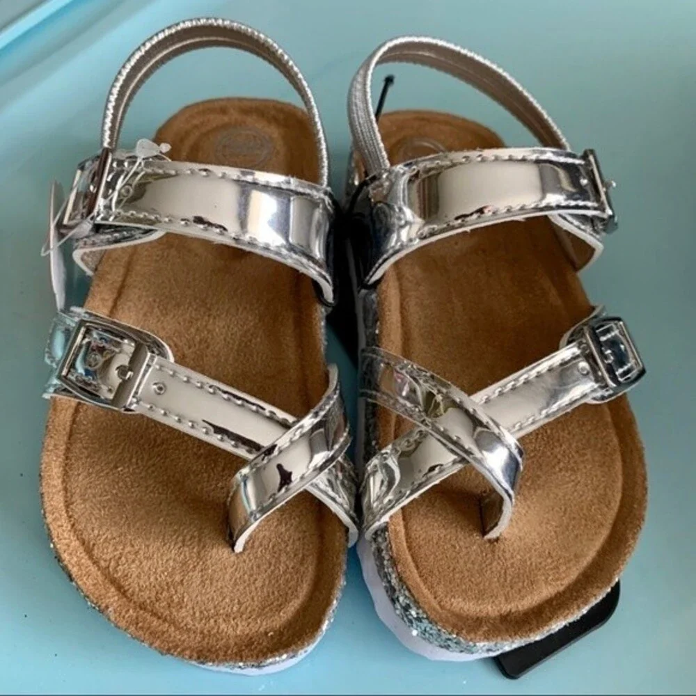 Wonder Nation Metallic toddler Girl sandal Sz 7
