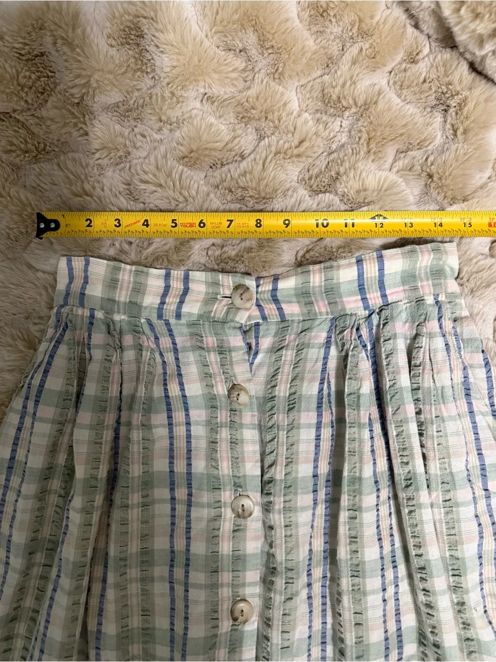 Vintage Orvis Prairie Cottagecore Button-Front Plaid Midi Skirt