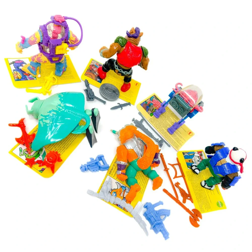 Playmates TMNT Action Figure Lot VTG Mutagen Man‎ Bebop Krang Ray Fillet Panda