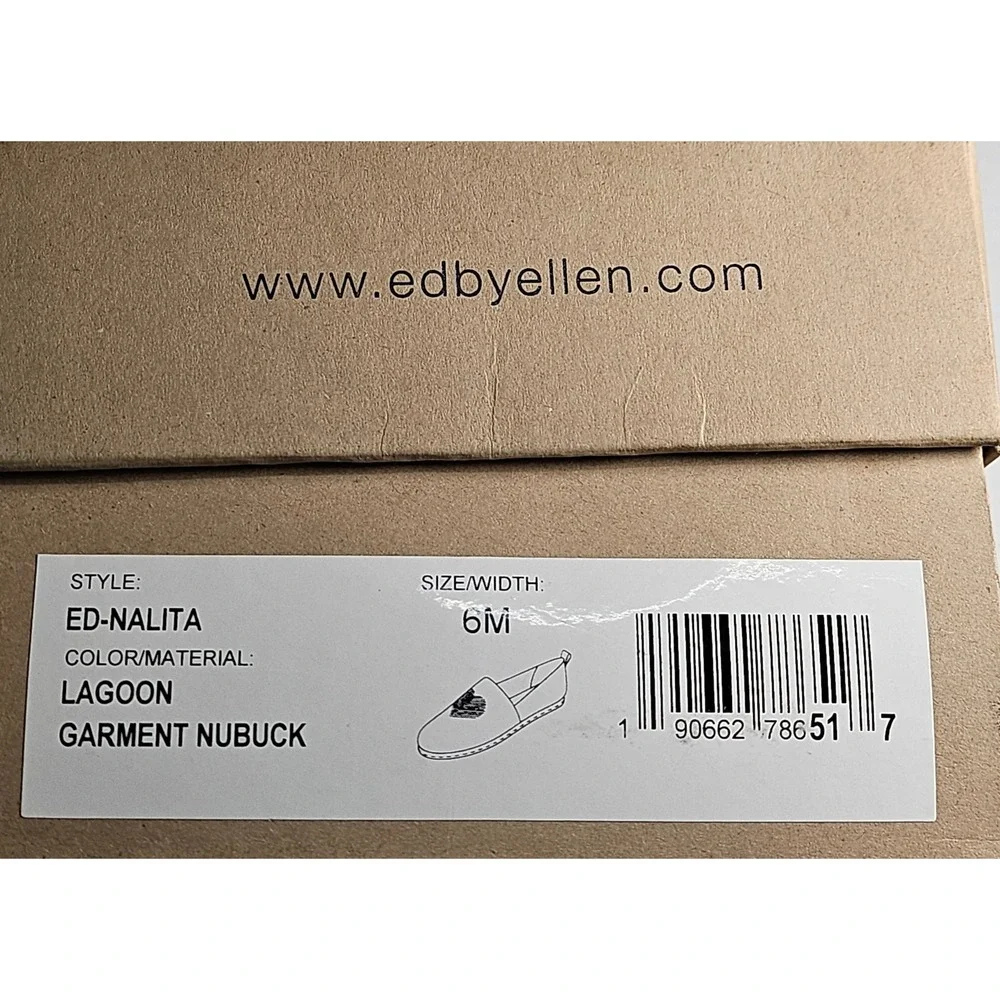 ED by Ellen DeGeneres Nalita Lagoon‎ Nubuck Heart Flats Shoes 6M ED-NALITA