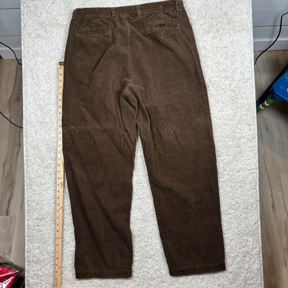 M GORDON Mens Brown Corduroy‎ Pants Size 38x32 Straight Fit Casual Trousers