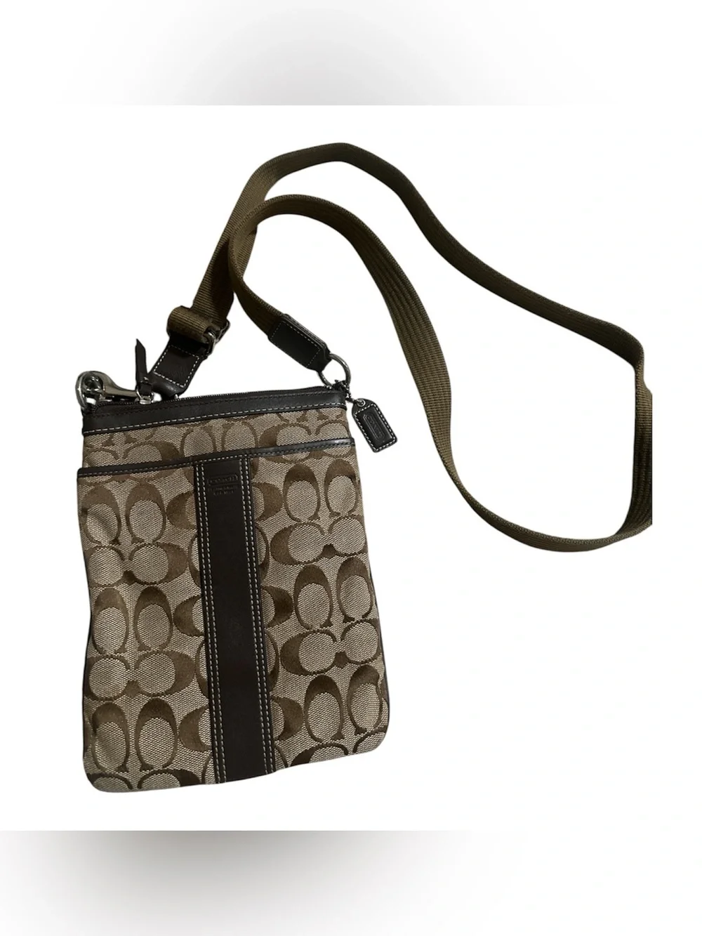 COACH Signature Crossbody Slingback Shoulder Canvas Purse Bag