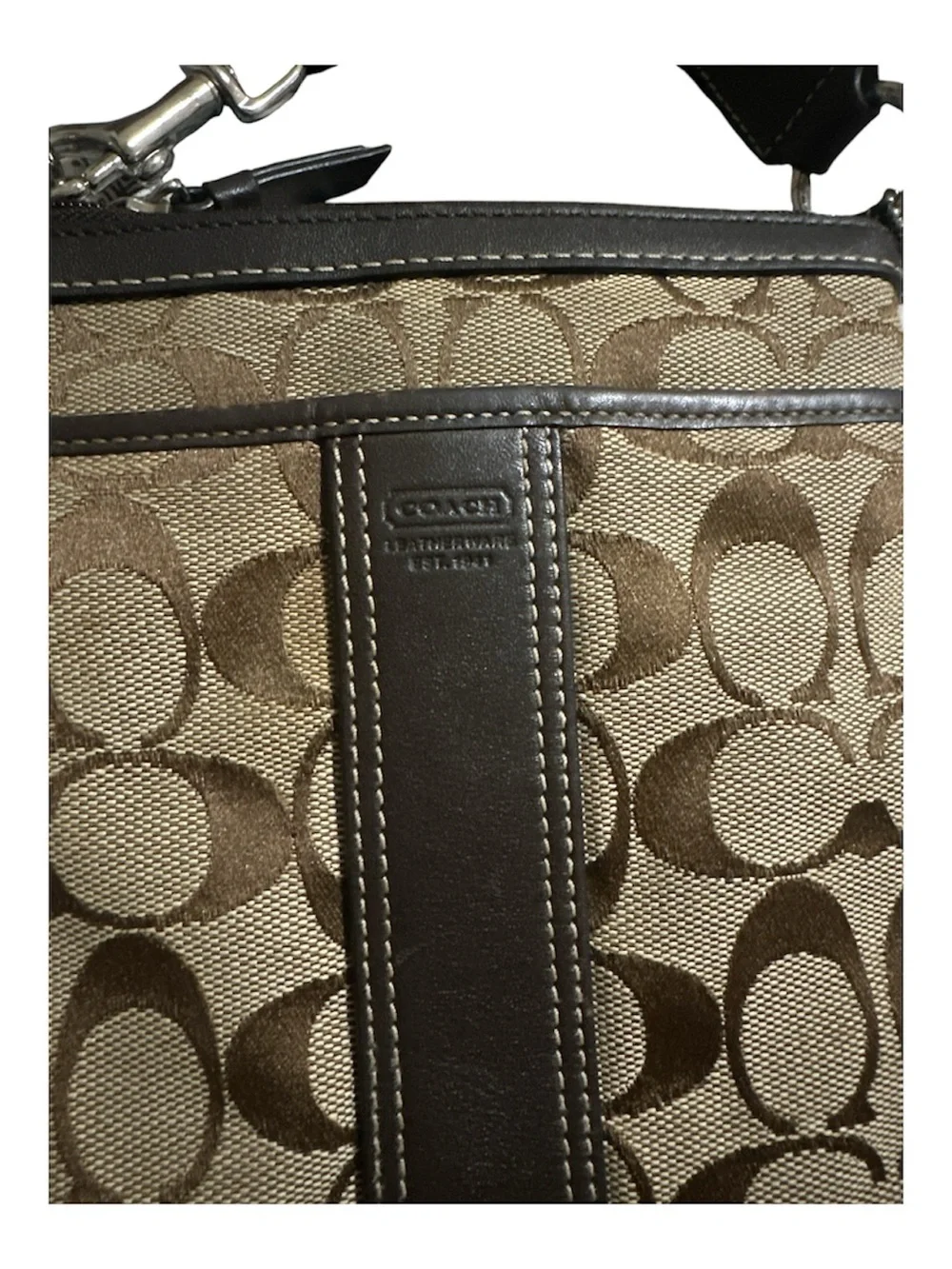 COACH Signature Crossbody Slingback Shoulder Canvas Purse Bag