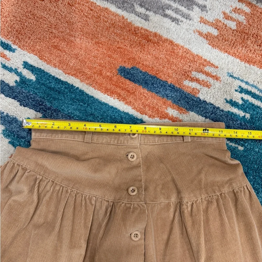 Vintage Jean Nicole Tan Corduroy Button-Front Western Skirt