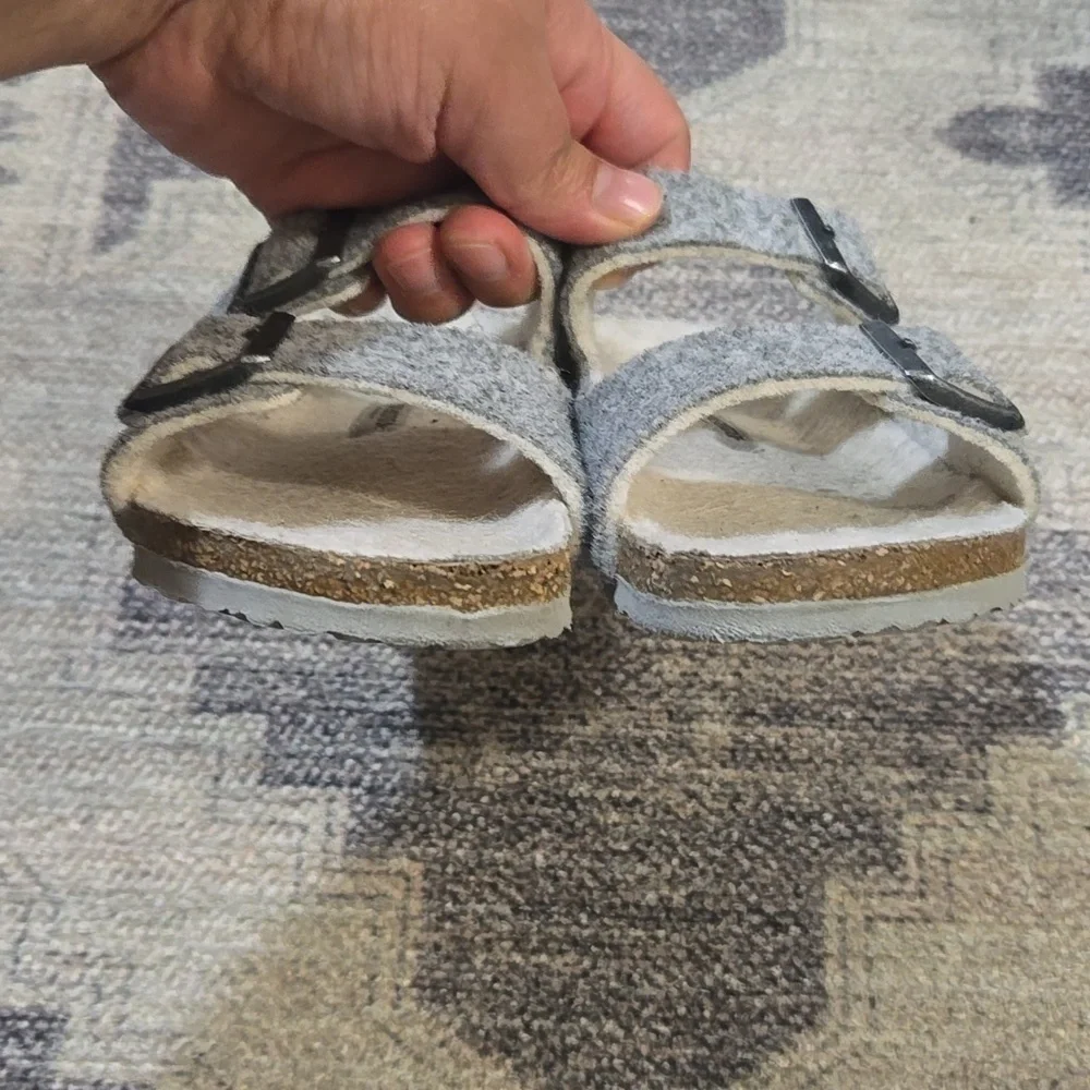 Birkenstock Kids Arizona Rivet Light Gray Wool