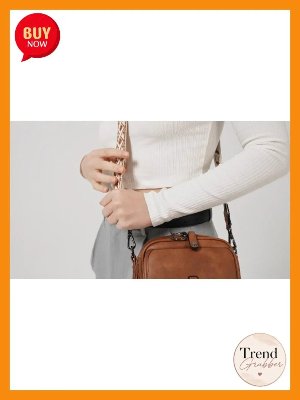 Leather Small Anti Theft Crossbody Bag with RFID Blocking & Multiple Pockets