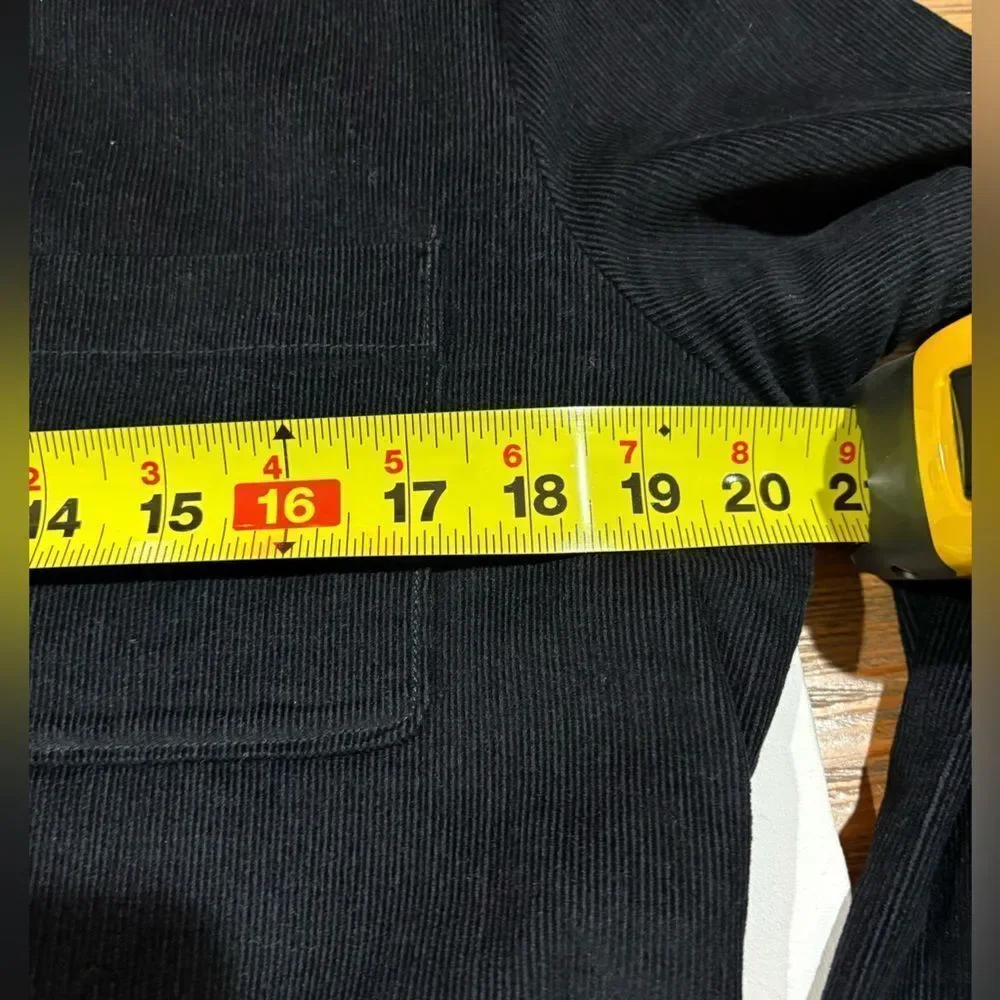 J. Crew Black Corduroy Long Sleeve Shirt Dress
