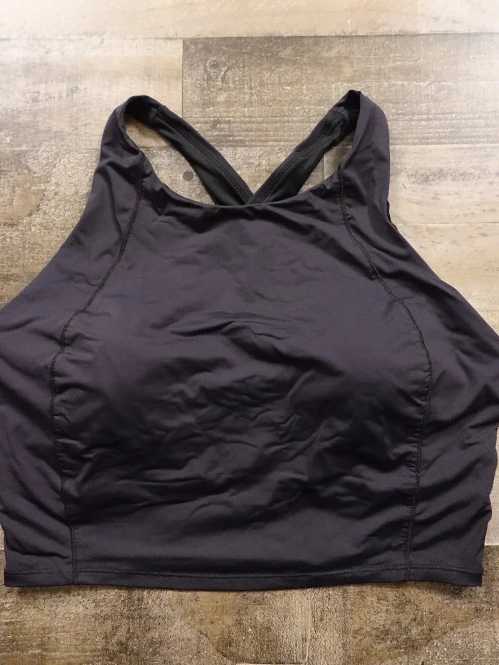 Duluth Trading AKHG Lost Lake Long Line Swim Bra Top Women's 12 Black