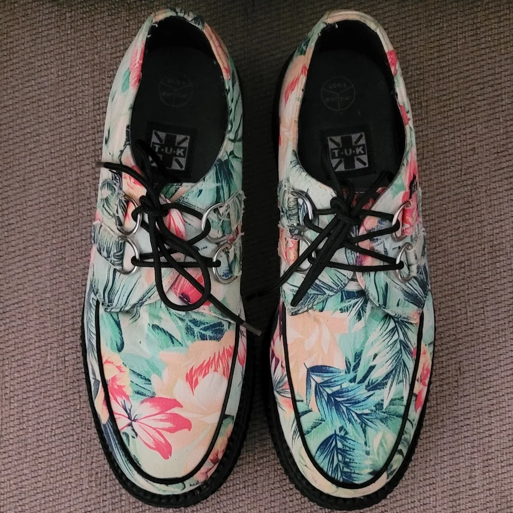 TUK MONDO TROPICAL PRINT MINT GREEN UNISEX CREEPERS