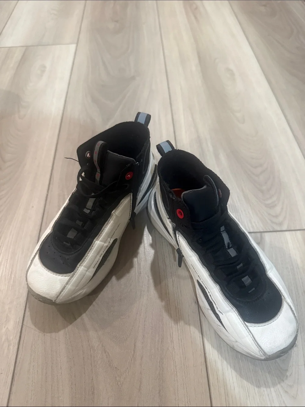 Zara Black and White Kids High-Top Sneakers