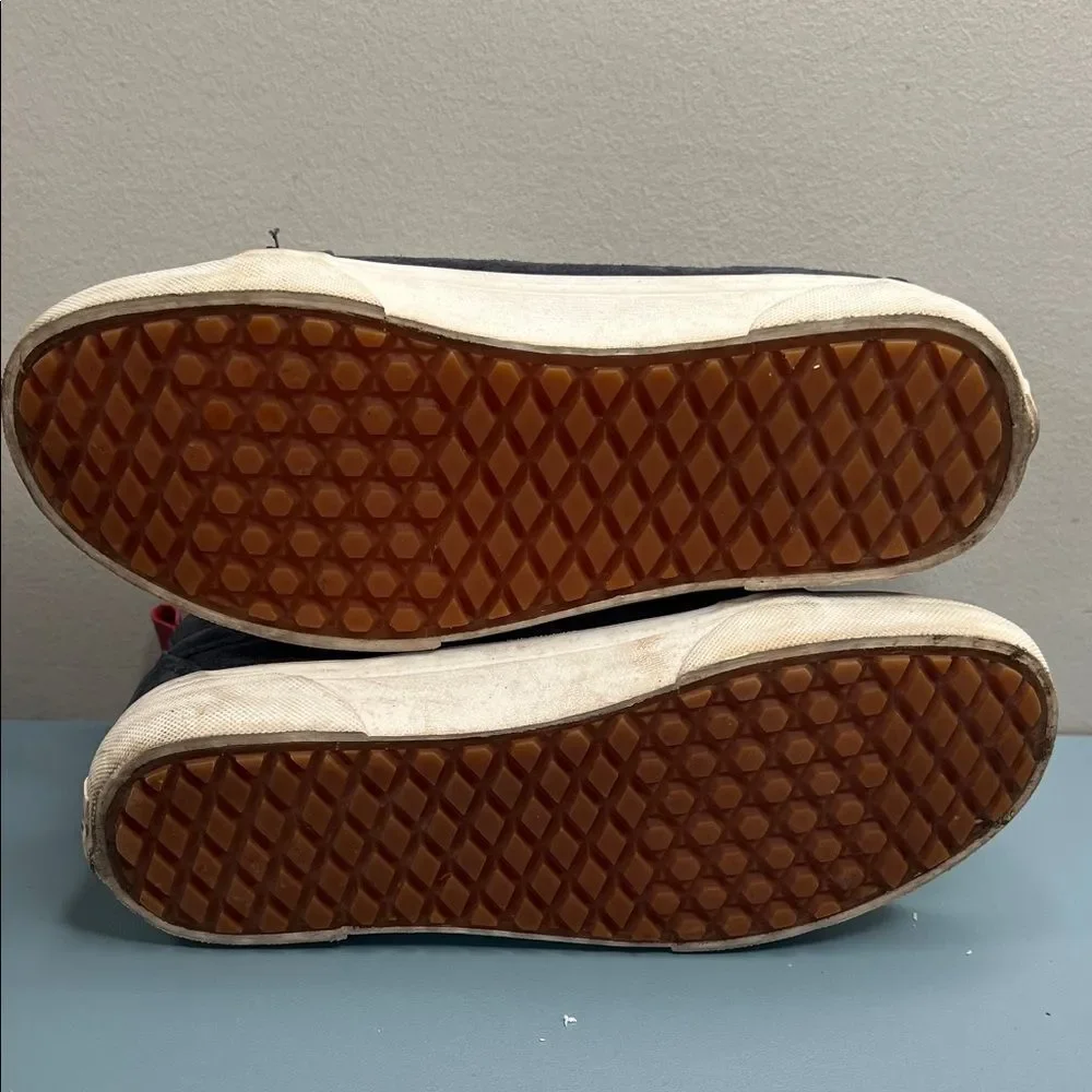 Vans Navy High-Tops with Patterned Collar M6.5W8 Sk8-Hi MTS Scotchguard treated