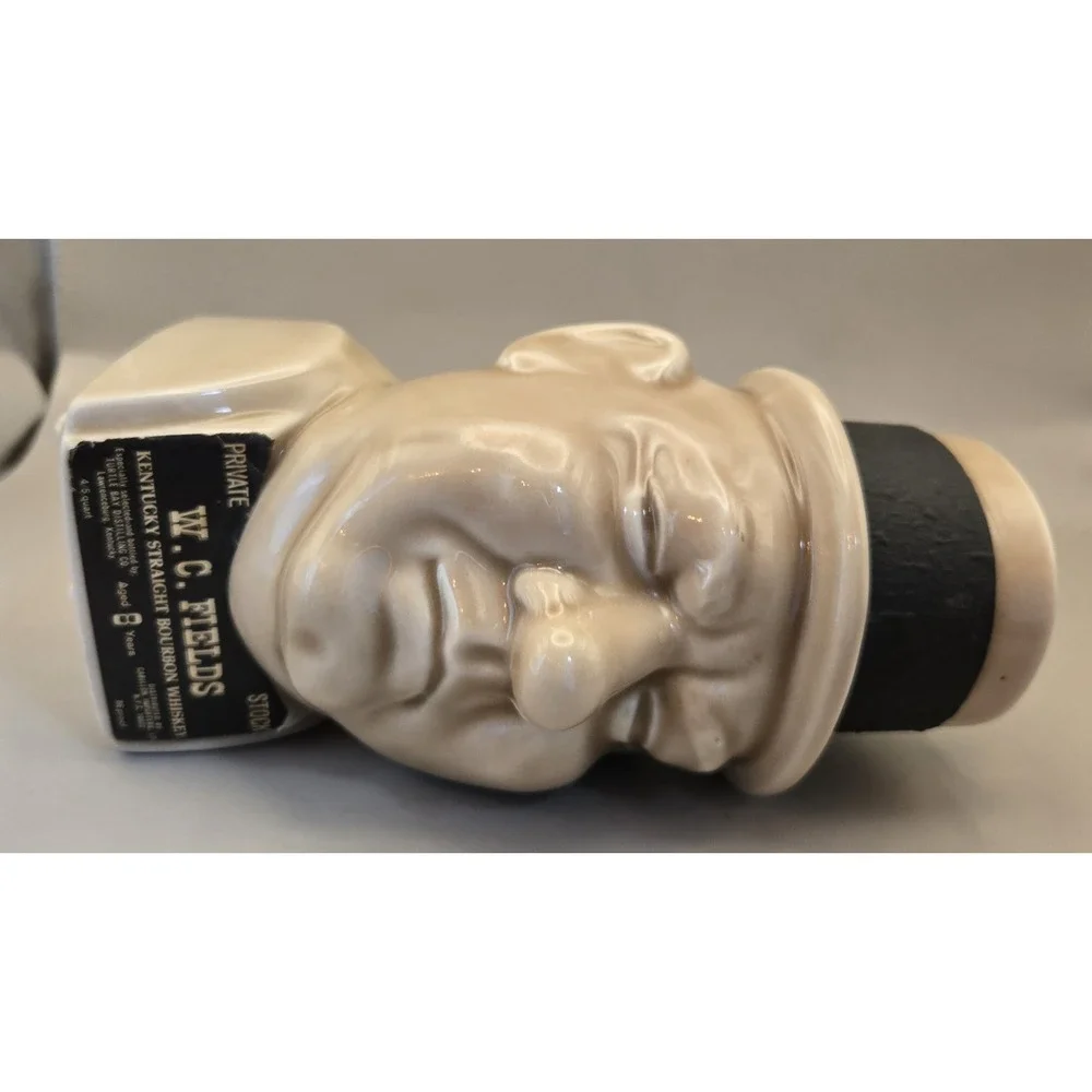 Vintage WC Fields  Kentucky‎ Straight Bourbon Whiskey Decanter Labled, 86 Proof