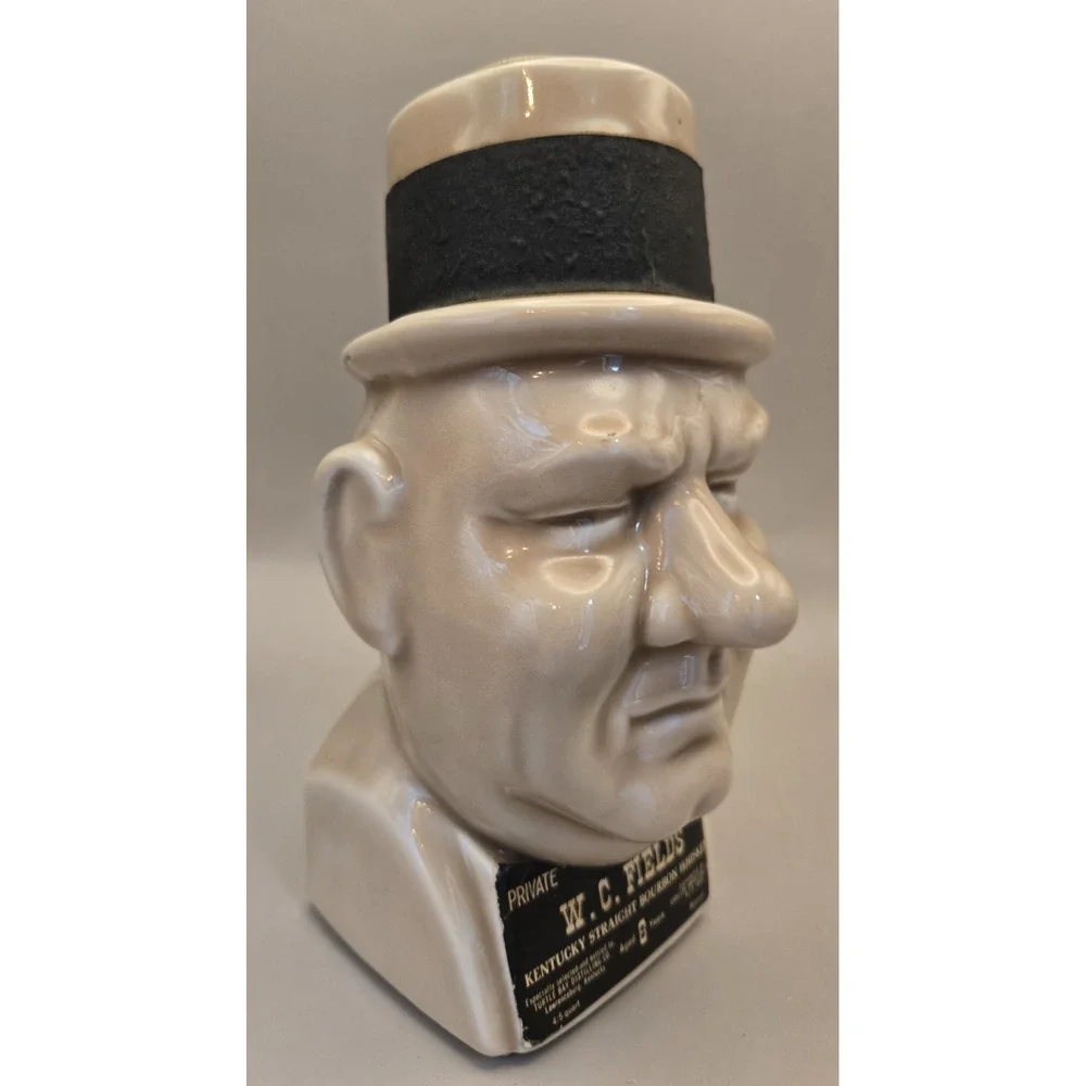 Vintage WC Fields  Kentucky‎ Straight Bourbon Whiskey Decanter Labled, 86 Proof