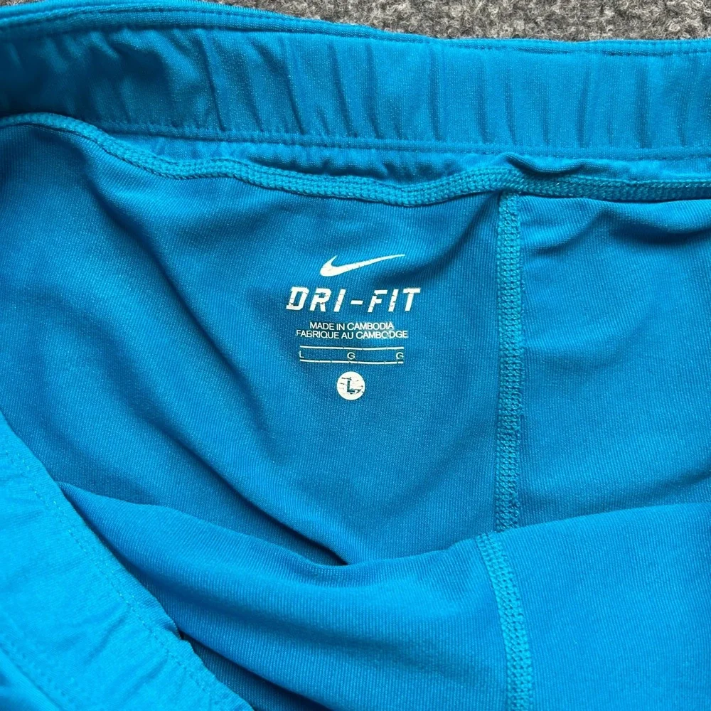 Nike Skort Womens Size L Blue Dri-Fit Pleated Athletic Tennis Golf Skirt