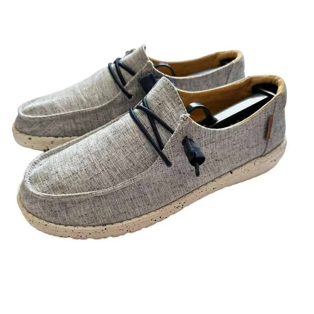 Hey Dude Wendy Sneakers Women's‎ 7 Chambray White Blue Slip On