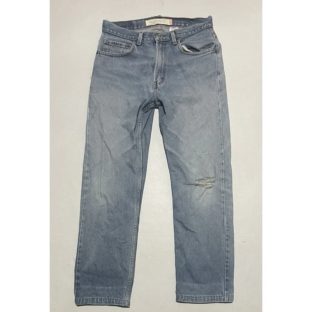 Vintage Mens Levi's 505 Light Wash Straight Leg Jeans Sz 32 X 29 Mexico Distress