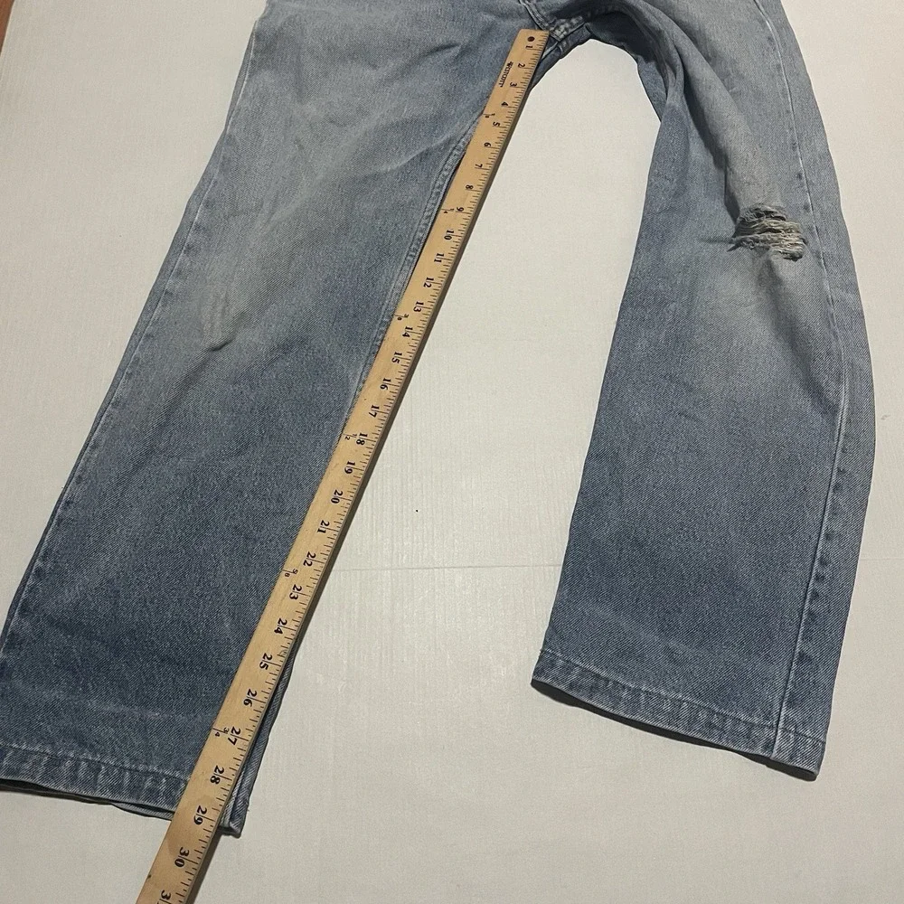 Vintage Mens Levi's 505 Light Wash Straight Leg Jeans Sz 32 X 29 Mexico Distress