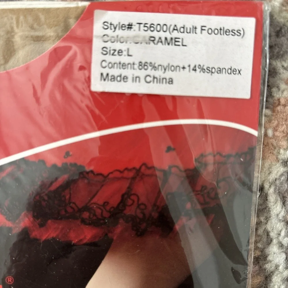 Theatricals Classwear Style T5600 Footless Dance Tights Size Large Caramel