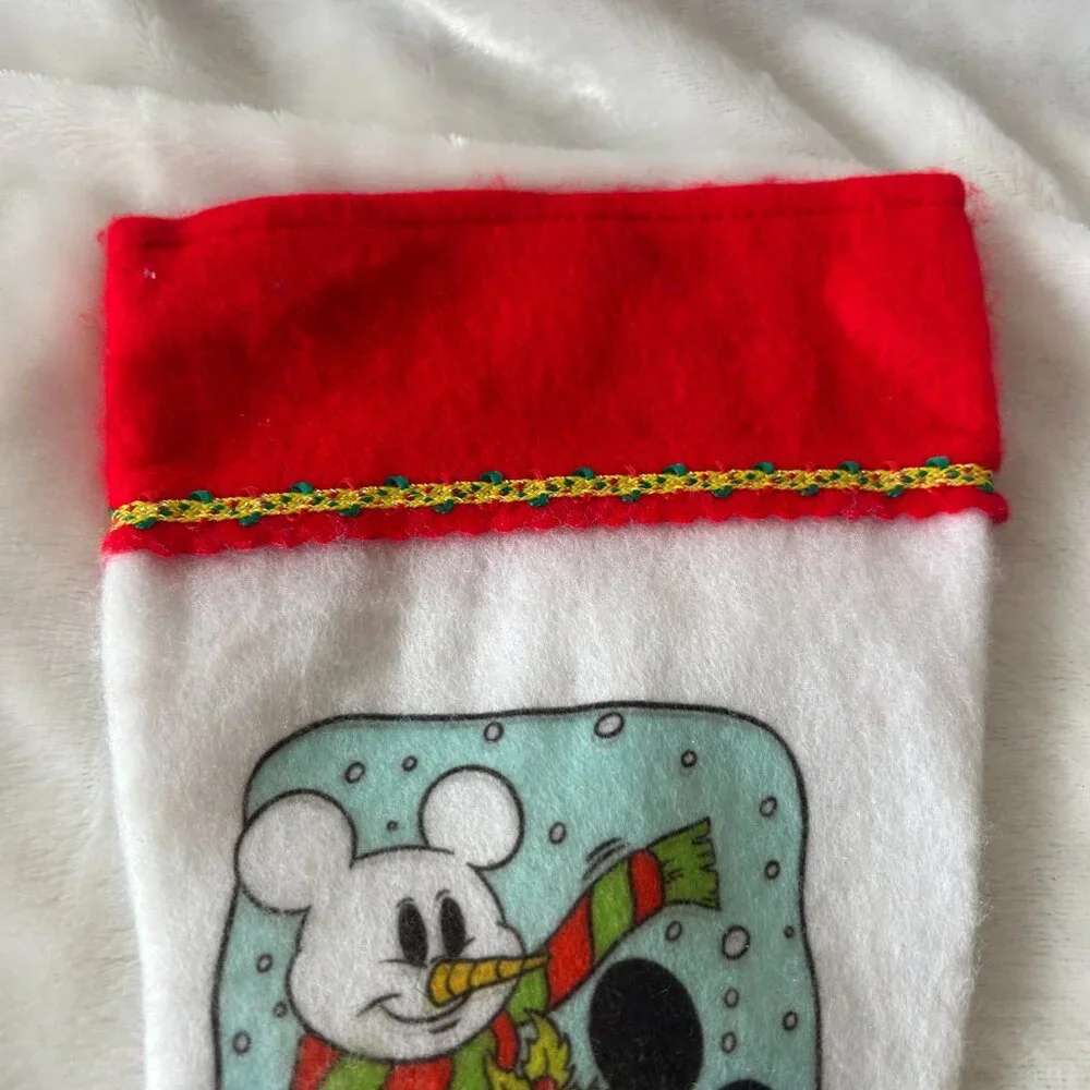 VINTAGE Disney Minnie Mouse Christmas Stocking Felt Decor 15 in X 6 in