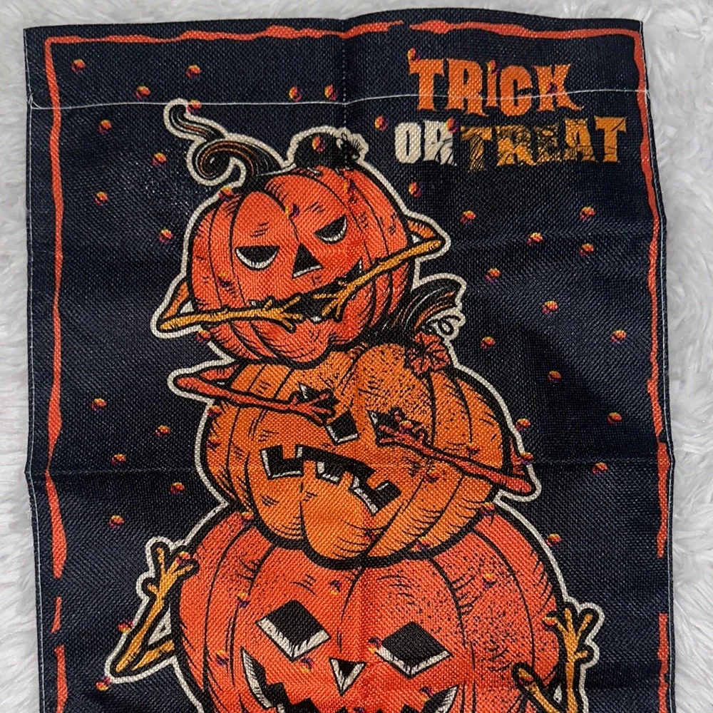 Halloween Trick or Treat Pumpkin Outdoor Tapestry Flag‎ Jack O’ Lantern Design
