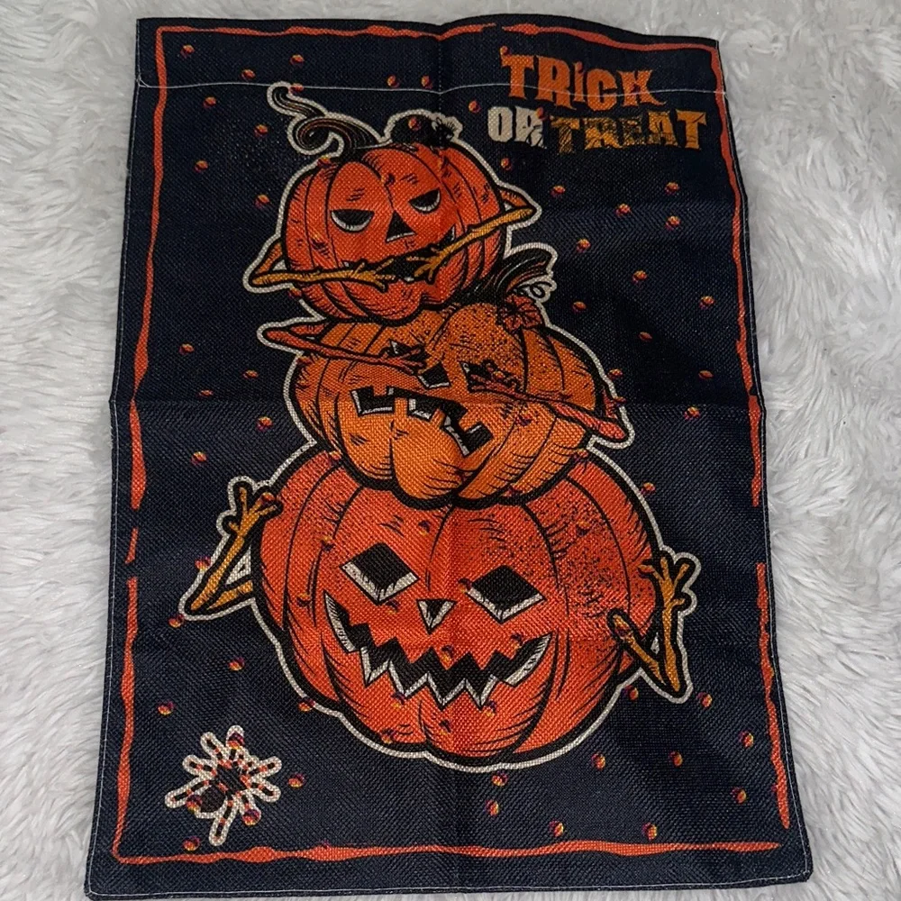Halloween Trick or Treat Pumpkin Outdoor Tapestry Flag‎ Jack O’ Lantern Design