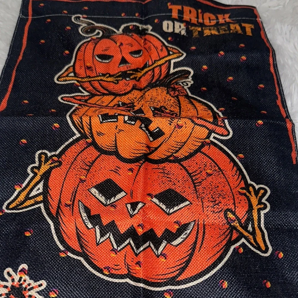 Halloween Trick or Treat Pumpkin Outdoor Tapestry Flag‎ Jack O’ Lantern Design