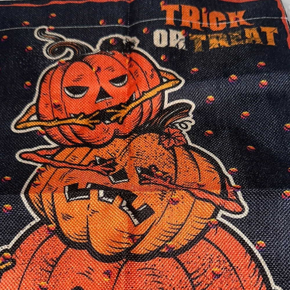 Halloween Trick or Treat Pumpkin Outdoor Tapestry Flag‎ Jack O’ Lantern Design
