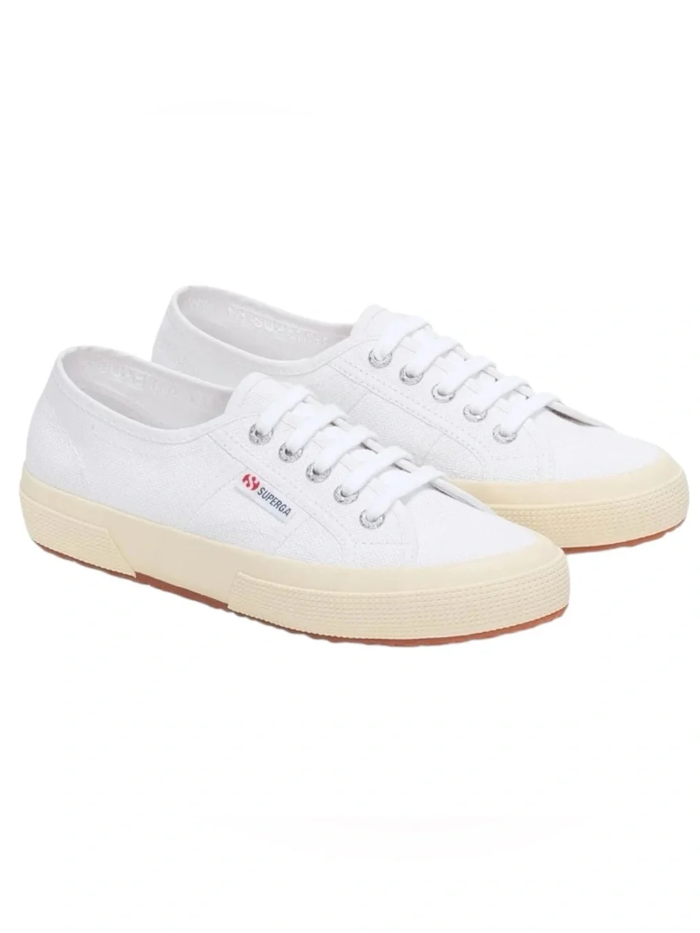 New In Box! Superga 2750 Cotu Classic Casual Lace Sneakers White/Off White‎ Sz 5