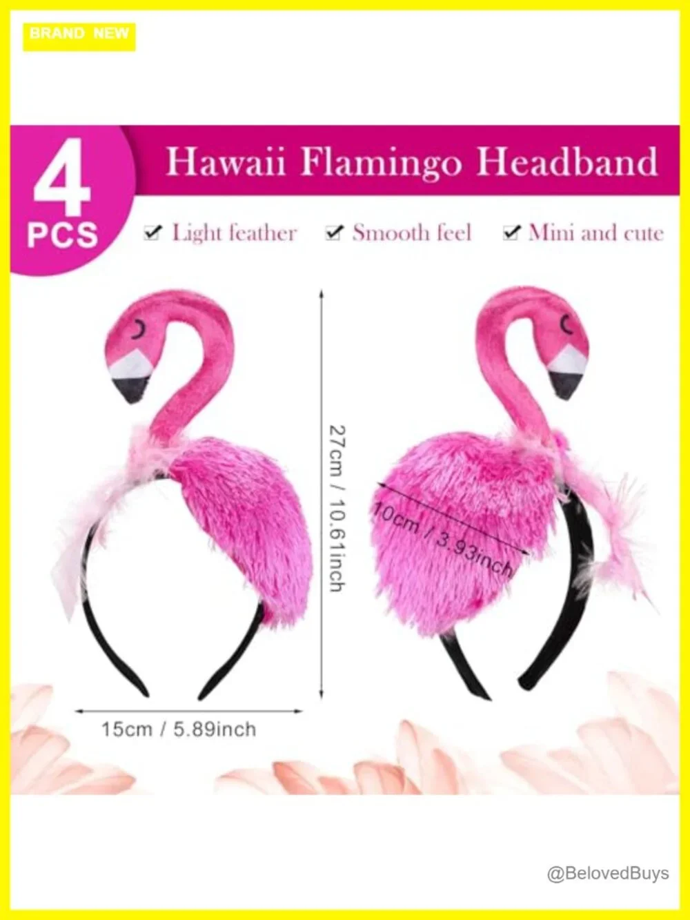 Costume Headband Set with Feather Boas for Hawaiian Luau Party