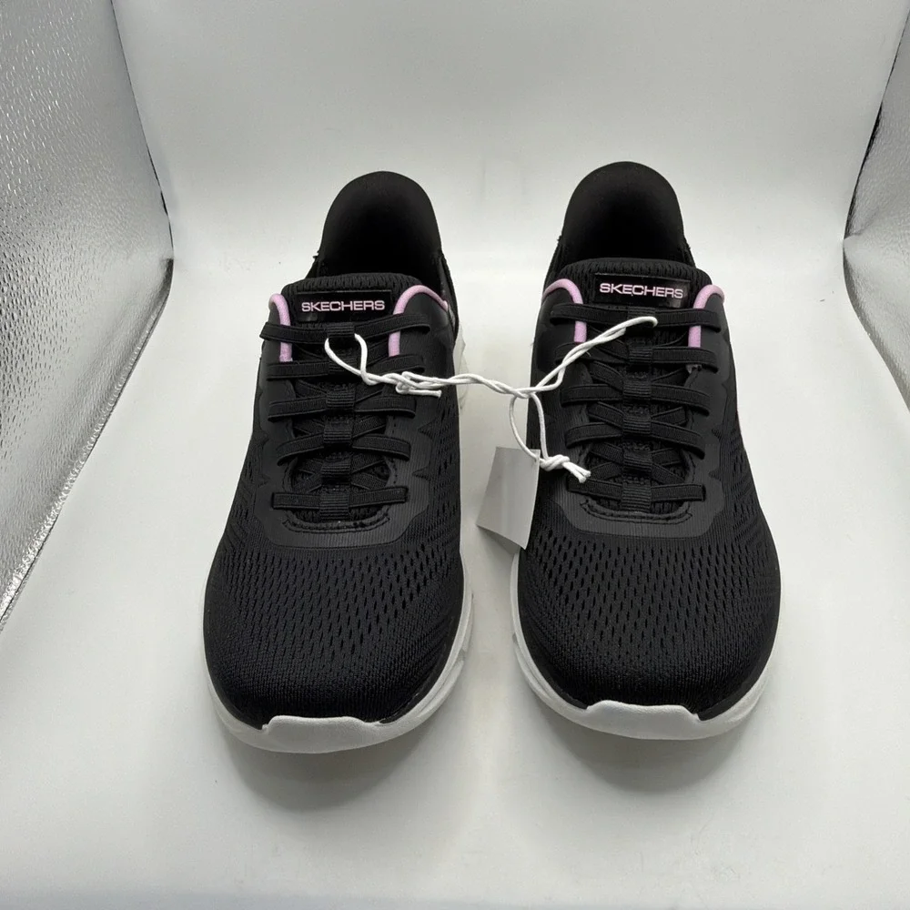 SKECHERS Hands Free‎ Swift Fit Mesh Sneakers Black Pink Lace Up. Size 7