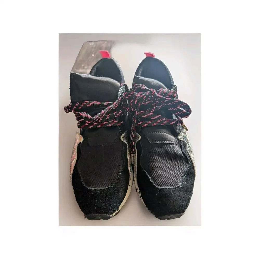 STEVEN MADDEN LIMITED EDITION CLIFF SNEAKERS SIZE  8.5‎ Silver Black Pink Nice
