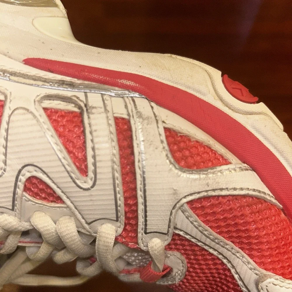 Michael Kors SG22L Womens‎ Red White Leather Mesh Chunky Sneakers Size 8M