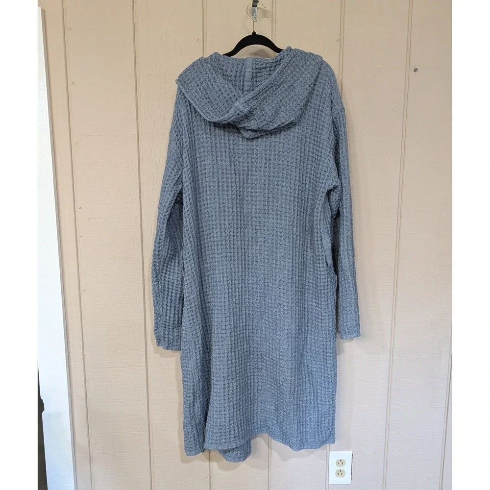 Onsen Hooded Waffle Robe Denim Blue Size L Supima Cotton Luxury Spa Huckberry‎