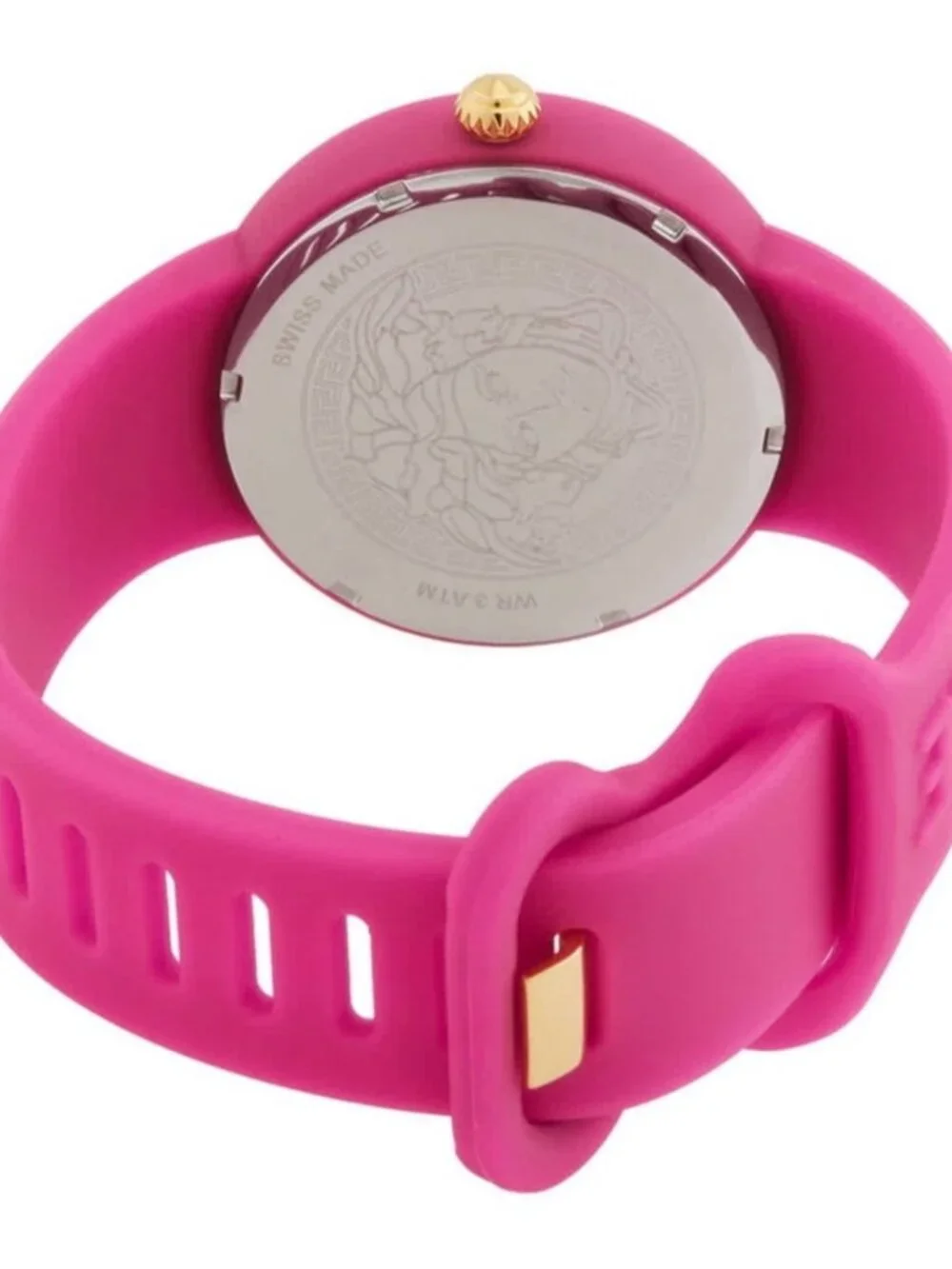 Versus Versace Hot Pink Fire Island Lion Silicone Strap Watch, 39mm