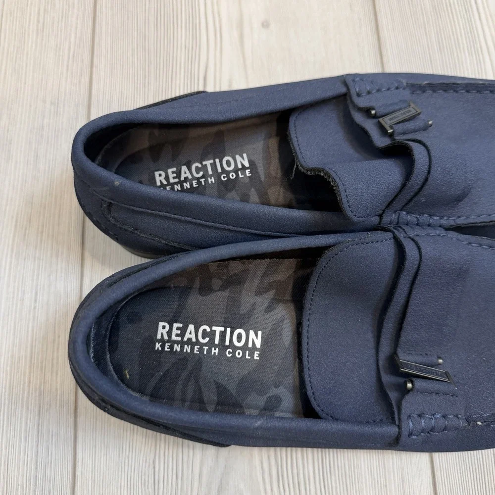 Kenneth Cole Reaction Estate 2.0 Belt Loafer Men's Navy Blue‎ Driving Style 10.5