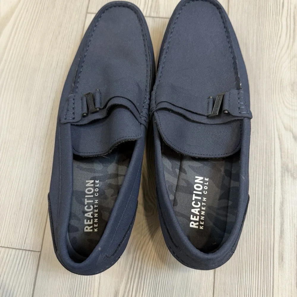 Kenneth Cole Reaction Estate 2.0 Belt Loafer Men's Navy Blue‎ Driving Style 10.5