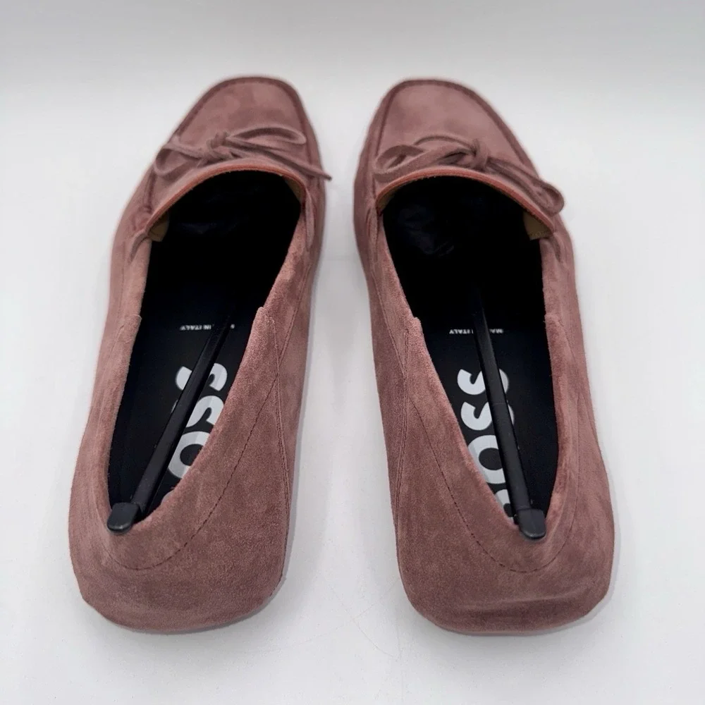 Hugo Boss Driver Mix Saddle Loafers‎ Men's Size 9.5 Open Pink Suede Dustbags