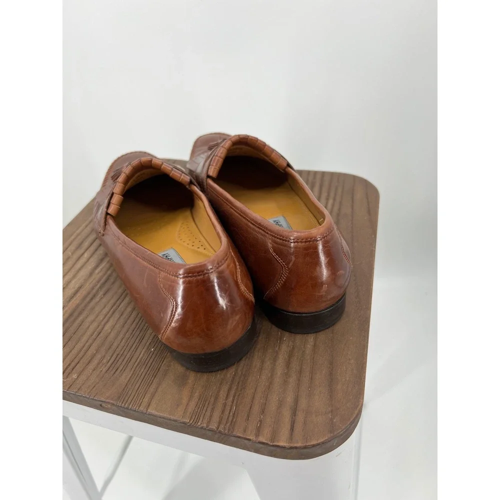 Johnston & Murphy Mens Brown‎ Leather Kiltie Tassel Loafers Size 9.5 M
