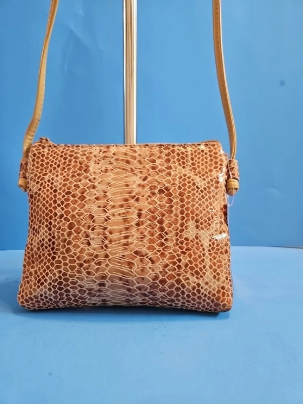 Snakeskin Embossed Mini Shoulder Bag Beige Neutral Y2K-inspired‎ silhouette